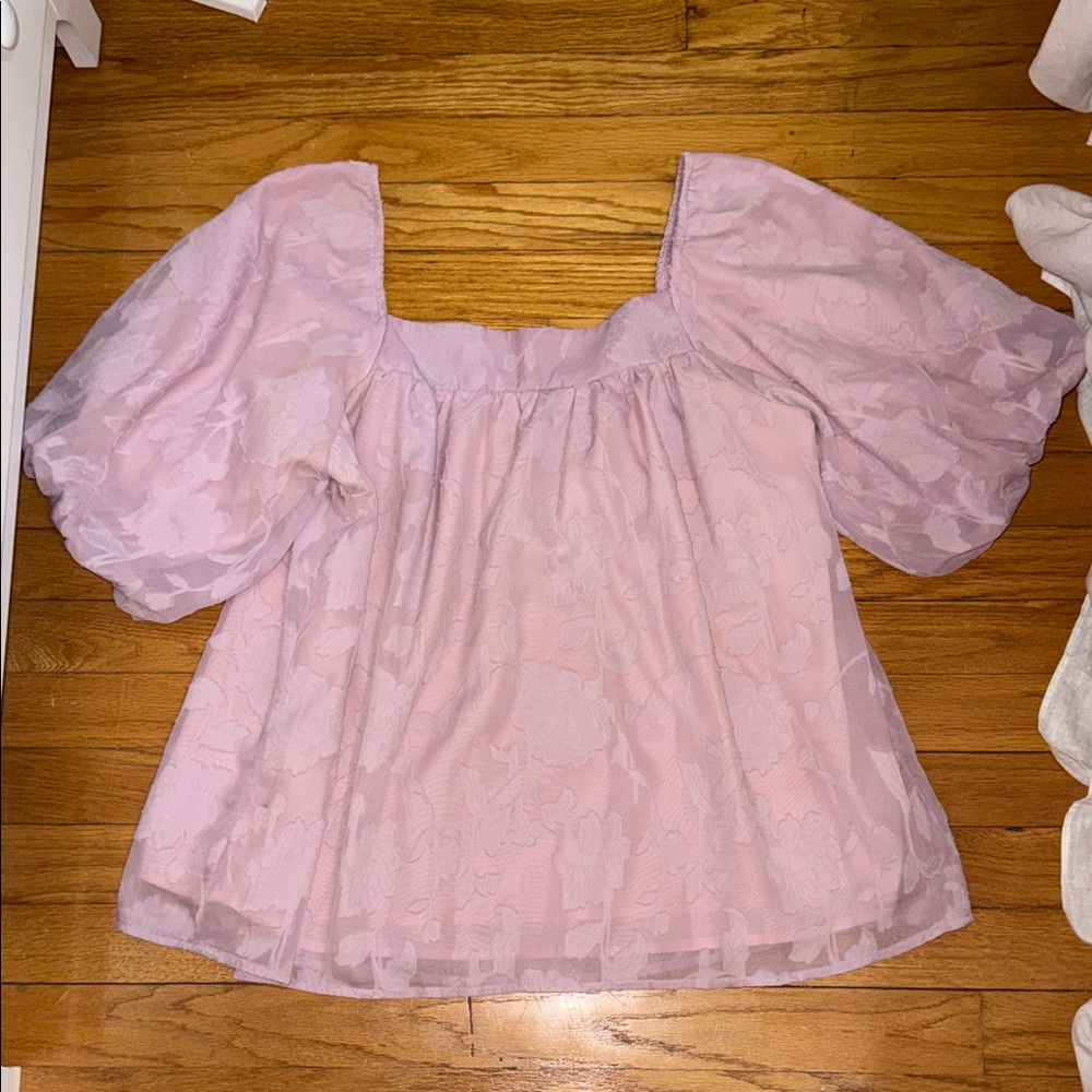 Elegant Pink Puff Sleeve Top